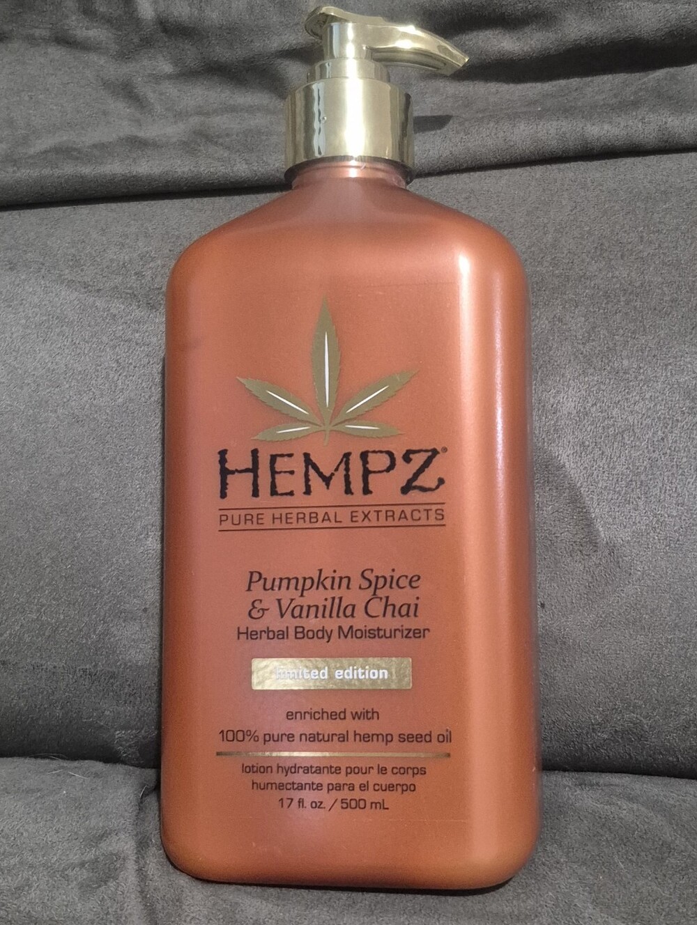 Hempz Pumpkin Spice & Vanilla Chai LIMITED EDITION Body Moisturizer, 17oz , New